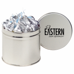 Custom Logo Round Tin (1/2 Quart) - Hershey Kisses