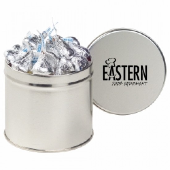 Custom Logo Round Tin (1/2 Quart) - Hershey Kisses