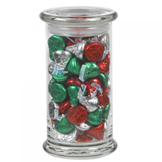 Custom Logo Status Glass Jar - Hershey's Holiday Kisses (20.5 Oz.)