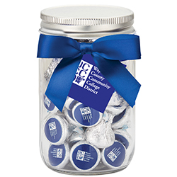 Custom Logo 12 Oz. Glass Mason Jar w/ Custom Hershey's® Kisses® Custom Logo 12 Oz. Glass Mason Jar w/ Custom Hershey's® Kisses®