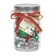 Custom Logo 12 Oz. Glass Mason Jar w/ Raffia Bow (Hershey Holiday Kisses)