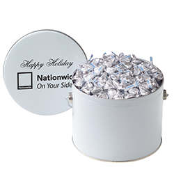 Custom Logo  Hershey's Kisses in Half Gallon Tin Custom Logo  Hershey's Kisses in Half Gallon Tin