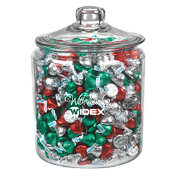 Custom Logo  Gallon Glass Jar - Hershey's Holiday Kisses Custom Logo  Gallon Glass Jar - Hershey's Holiday Kisses