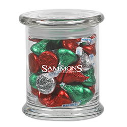 Custom Logo  Status Glass Jar - Hershey's Holiday Kisses (12.5 Oz.) Custom Logo  Status Glass Jar - Hershey's Holiday Kisses (12.5 Oz.)