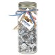 Custom Logo  16 Oz. Contemporary Glass Mason Jar w/ Raffia Bow (Hershey Kisses)