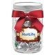 Custom Logo 12 Oz. Glass Mason Jar w/ Holiday Hershey's Kisses