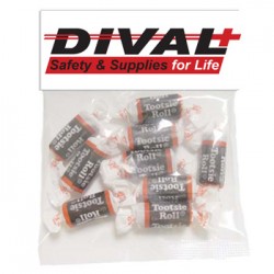 Customize Large Header Bags - Tootsie Rolls with your logo Customize Large Header Bags - Tootsie Rolls with your logo