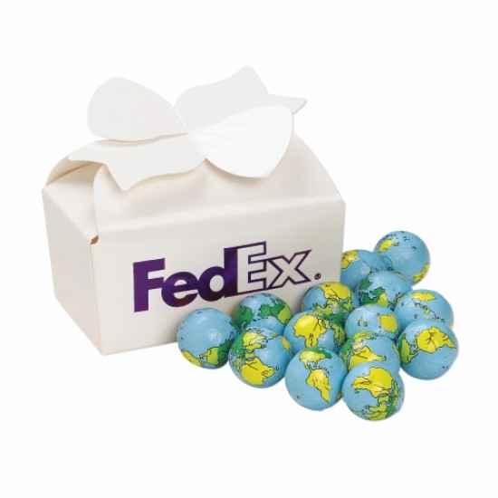 Custom Logo Large Bow Gift Boxes - Chocolate Earth Balls (14 pieces)