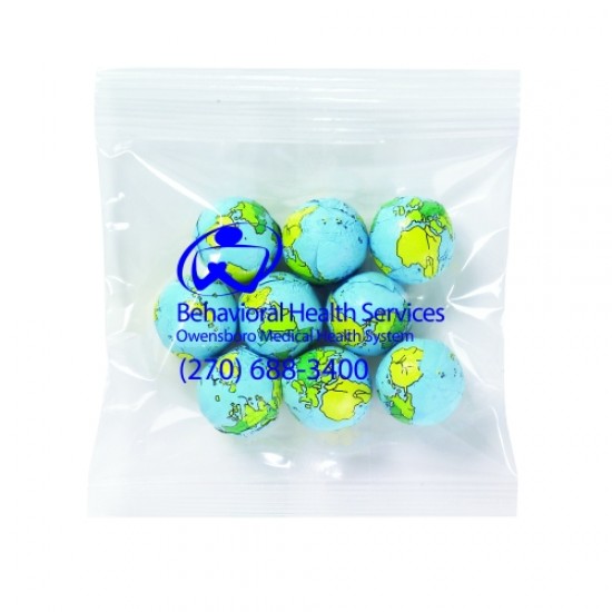 Custom Logo Promo Snax - Chocolate Earth Balls (2 Oz.)