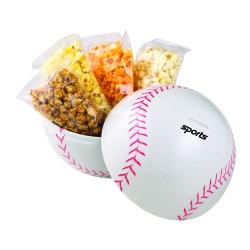 Custom Logo Large Themed Tin Banks - 4 Bags of Assorted Gourmet Popcorn Custom Logo Large Themed Tin Banks - 4 Bags of Assorted Gourmet Popcorn